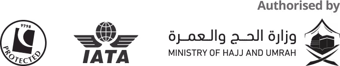 Authorised by IATA, ATOL & Ministry of Hajj and Umrah